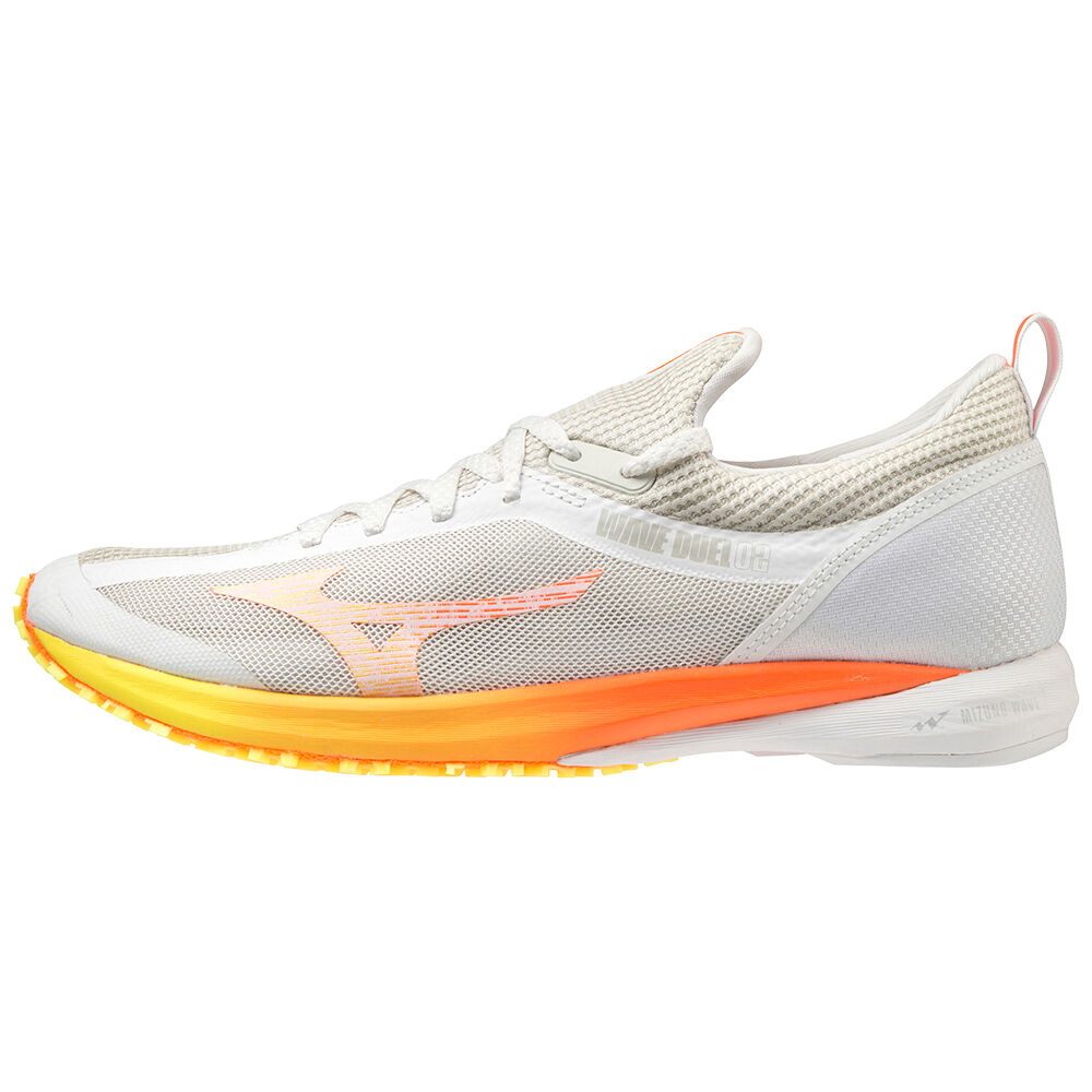 Mens Mizuno Wave Duel 2 Running Shoes White/Orange Philippines (XSYTIM213)